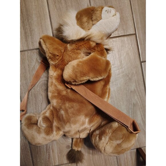 Large Children's Lion Plush Backpack, Adjustable Strap, Zip Close 20" in Length - Picture 2 of 6